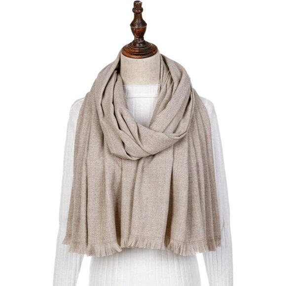 🆕 Women Cream Wedding Evening Dress Pashmina Shawl Winter Foulard Femme Wraps - Picture 2 of 7